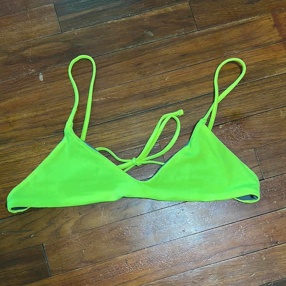 Jolyn Joey Neon Green Bikini Top, XL